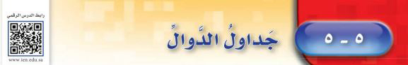 جداول الدوال